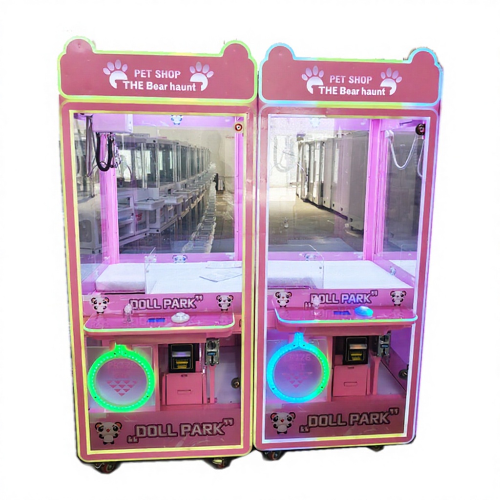 Bill Acceptor Vending - Pink Panda Dollhouse Crane Claw Machine