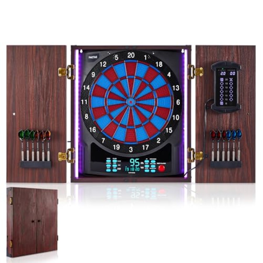 Electronic Dartboard Cabinet - Electronic dart board cabinet set for