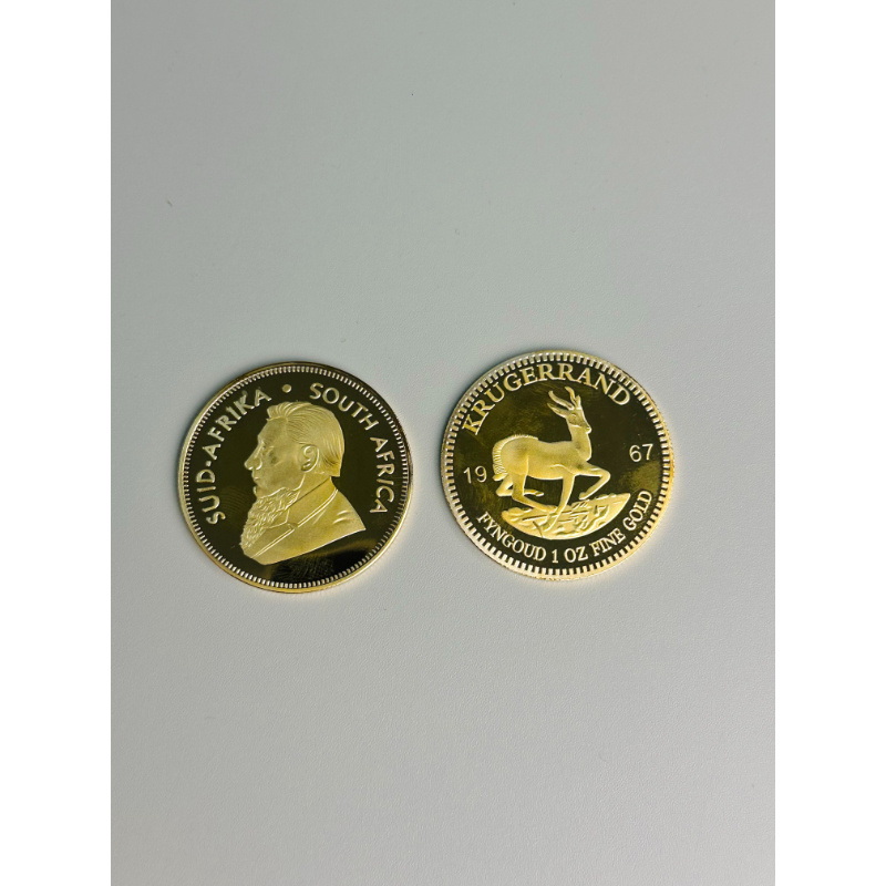 Token Coin Mechanism - Gold Krugerrand Coin 4cm Wealth Simulator