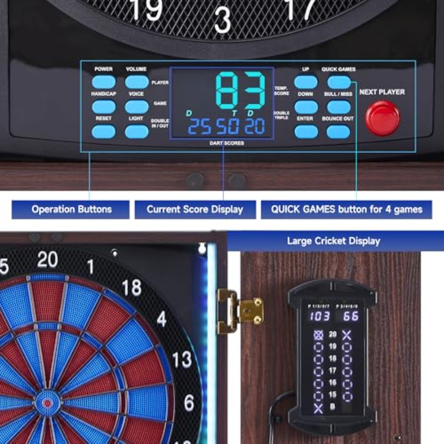 Electronic Dart Board with Cab - Electronic Dartboard Cabinet incelemesi ve fiyatı