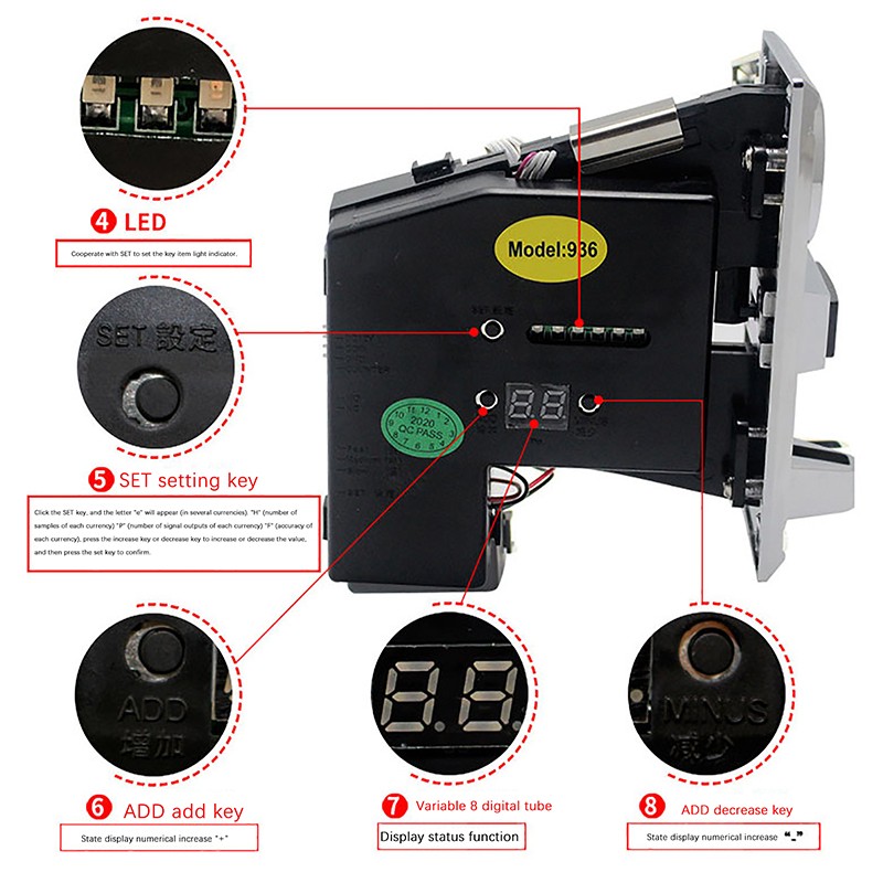 1Pc 616 Multi Coin Slot Accept - Arcade Ticket Machine incelemesi ve fiyatı