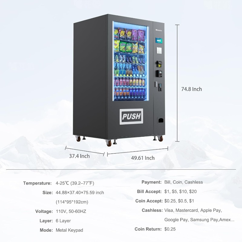 Customized Large 60 Slots Snac - Bill Acceptor Vending incelemesi ve fiyatı